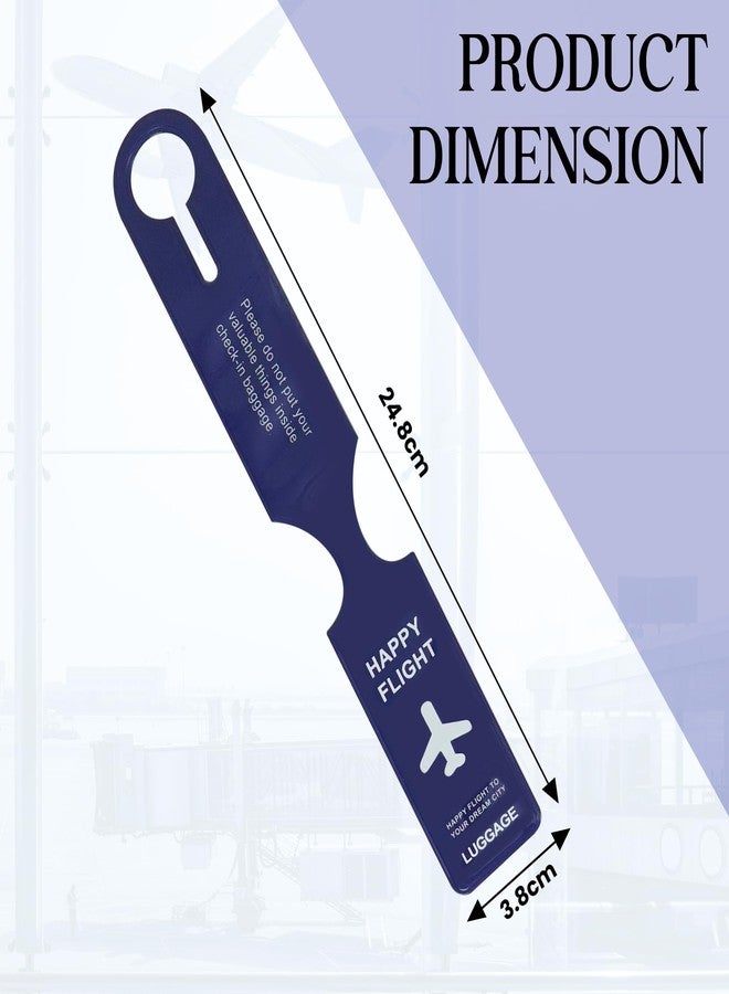 سنديا مجموعة من 4 بطاقات تعريف للأمتعة من SNDIA، مصنوعة من مادة PVC، تحمل اسم وعنوان ورقم هاتف، تُستخدم كعلامة تعريف للأمتعة - لون أزرق - Image 2